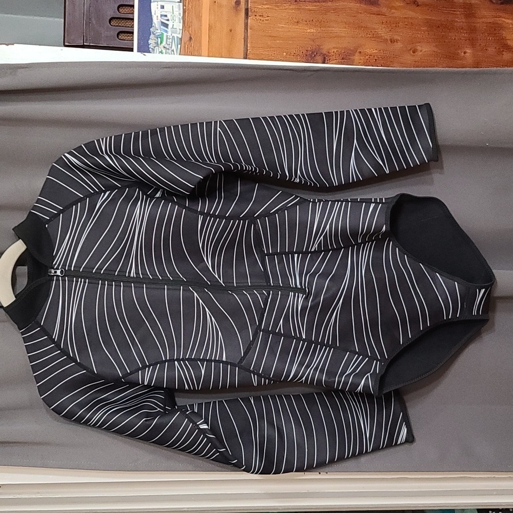 Womens Diving/Surfing Wet/Body Suit Neoprene Black White Zips Sz 3XL EUC